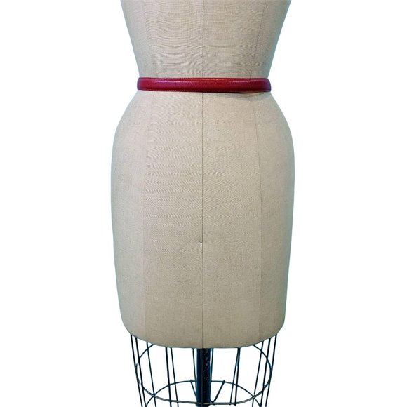 Vintage 1980s Red Leather Belt Silver Buckle Rayman Ridles | W 25-29" - Picture 7 of 8